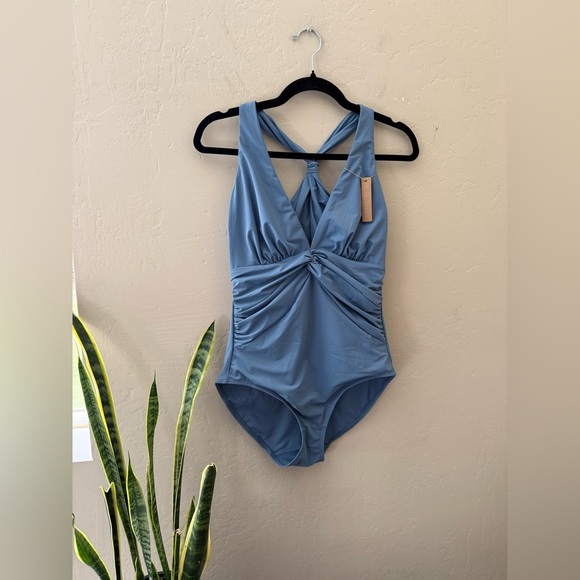 SHAPELLX Smart Sculpt Ruched Twist-Front Shaping Swimsuit - NWT - Picture 7 of 9